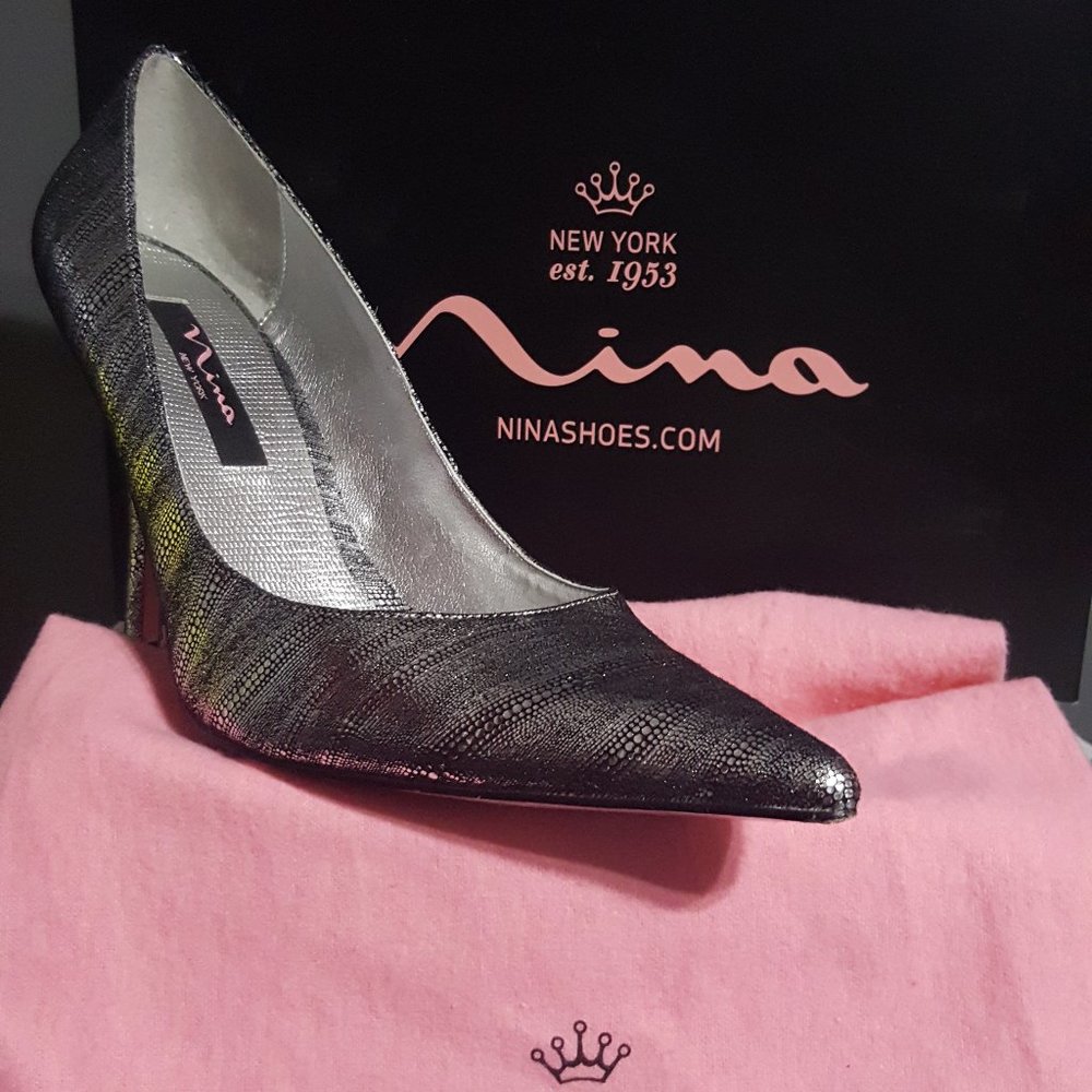 Nina -Babette Silver Metallic Heel